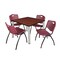 Kee Kee Square Table & Chair Set, Wood, Metal, Plastic Top, Cherry TB4242CHBPCM47BY - alternate 1